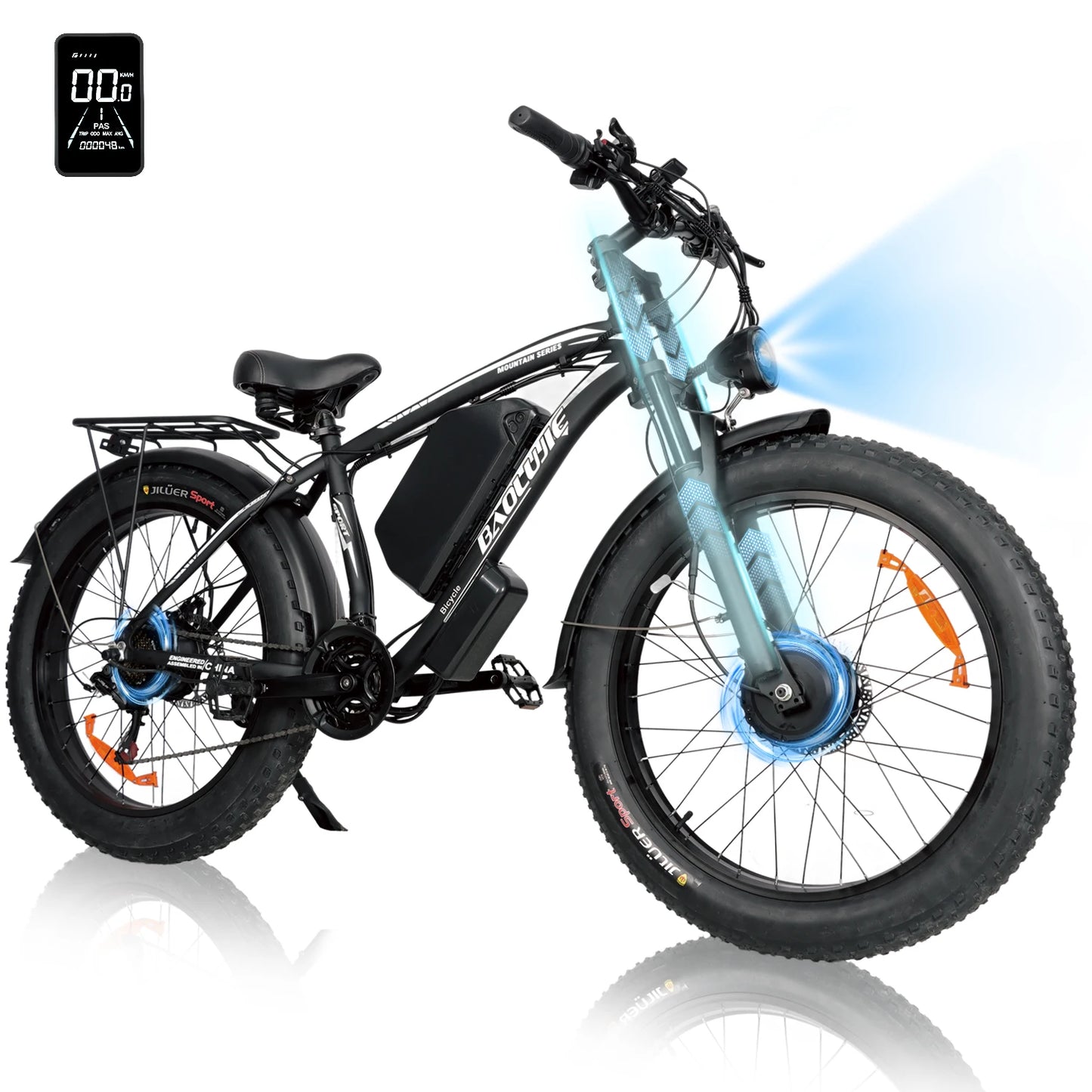 【1 Year Warranty】BAOLUJIE 2602 Electric Bike for Adults 3000W Dual-Motor Electric Bicycle Hydraulic Brake 26"*4 Fat Tire E-bike