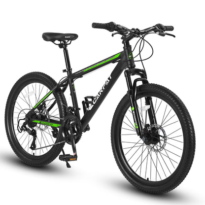 S26102 26 Inch Mountain Bike, Shimano 21 Speeds With Mechanical Disc Brakes, High-Carbon Steel Frame, Suspension Bikes Mountain Bicycle For Teenagers