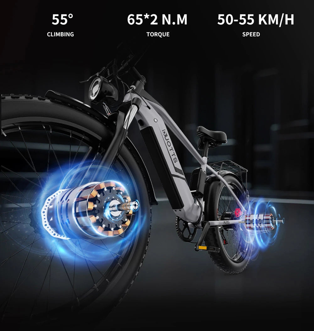 DUOTTS F26 26" Electric Mountain Bike 750W*2 Motors 48V 20Ah Battery