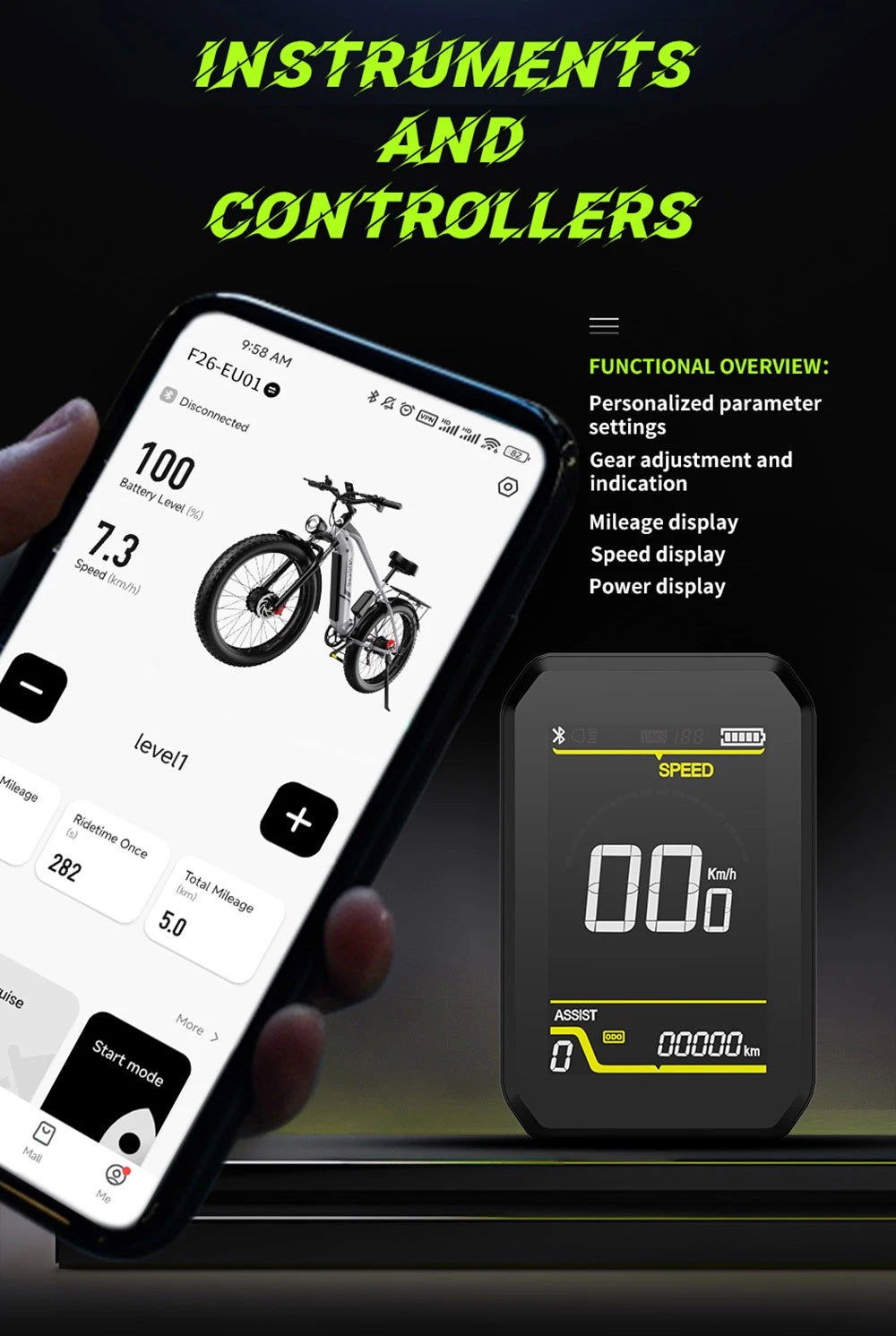 DUOTTS F26 26" Electric Mountain Bike 750W*2 Motors 48V 20Ah Battery