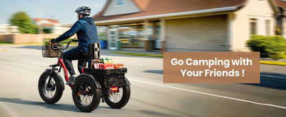 QRONGE Electric Bike for Adults 960W Peak 36V 13.5AH Battery Folding Electric Tricycle 50 Miles