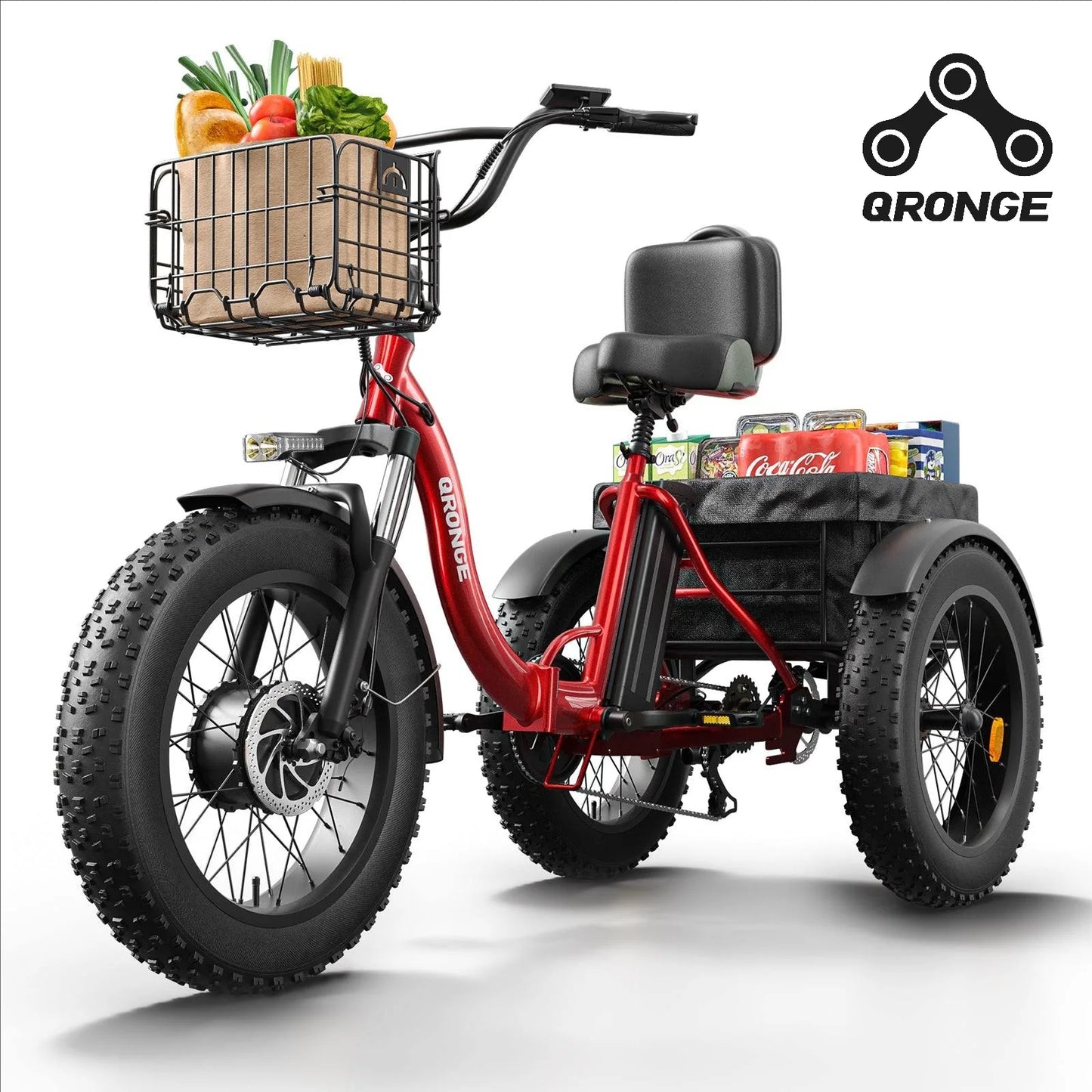QRONGE Electric Bike for Adults 960W Peak 36V 13.5AH Battery Folding Electric Tricycle 50 Miles