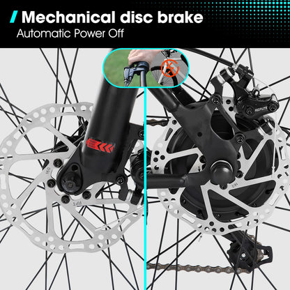 JOYKIE 26-Inch 7-Speed High-Tensile Steel Frame  Suspension Fork 2025 New Model Electric Mountain Bike