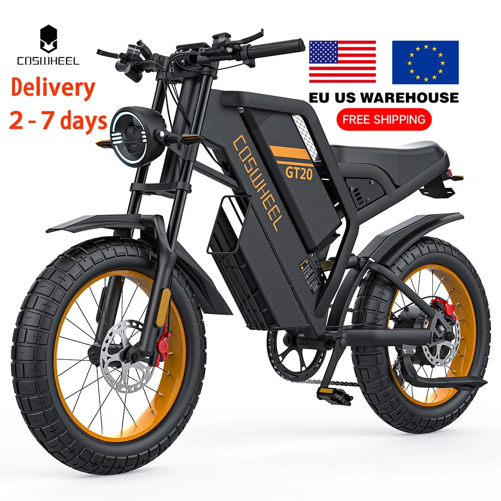 Most Popular Fatbike Elektrikli Bisiklet New Model GT20 48V 1500W Ebike 25AH Super Power Bike Electric Mountain Bike E Dirt Bike