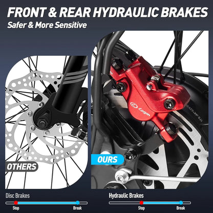 1600W 52V Dual Motor Ebike 40-47MPH 24 Inch Electric Bike for Adults 32AH Battery 100 Miles Range