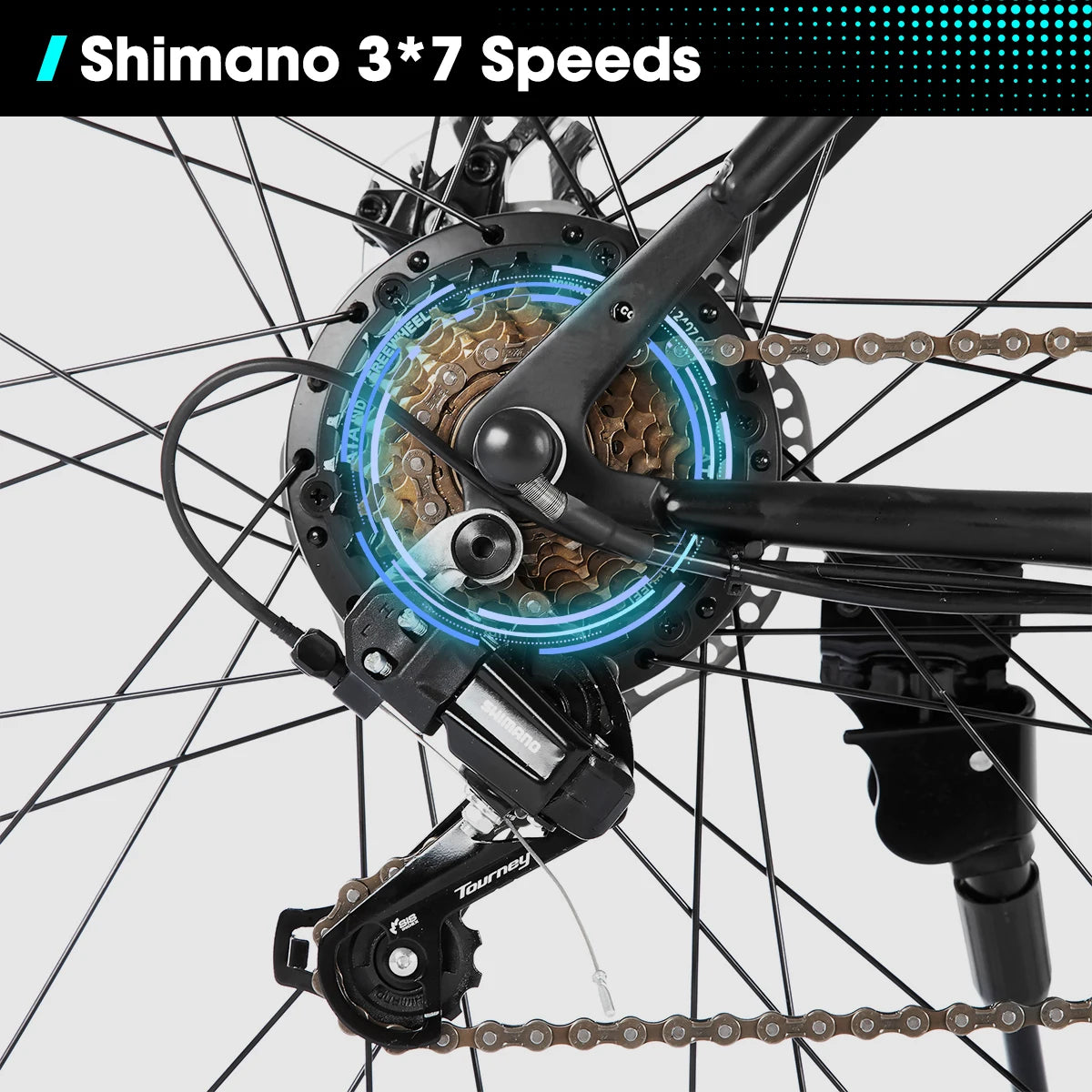 JOYKIE 26-Inch 7-Speed High-Tensile Steel Frame  Suspension Fork 2025 New Model Electric Mountain Bike