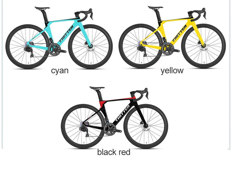 Twitter R5pro Electronic Shifting Carbon Road Bikes Wheeltop EDS 24S Wireless Adult Men's Racing Bicycle With Hydraulic Brake
