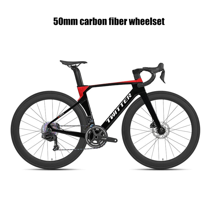 Twitter R5pro Electronic Shifting Carbon Road Bikes Wheeltop EDS 24S Wireless Adult Men's Racing Bicycle With Hydraulic Brake