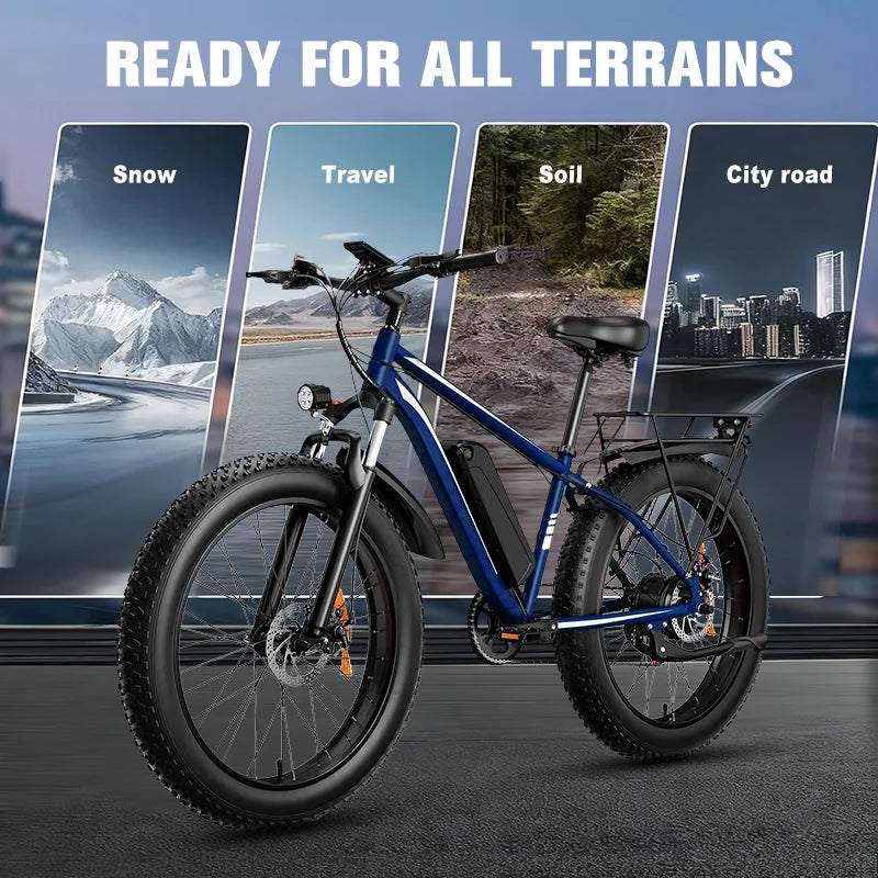 US Stock Fast Shipping E-Bike 1000W Motor 48V15AH Lithium Battery Off road TireE-bike for Men