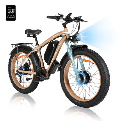 【1 Year Warranty】BAOLUJIE 2602 Electric Bike for Adults 3000W Dual-Motor Electric Bicycle  Hydraulic Brake 26"*4 Fat Tire E-bike