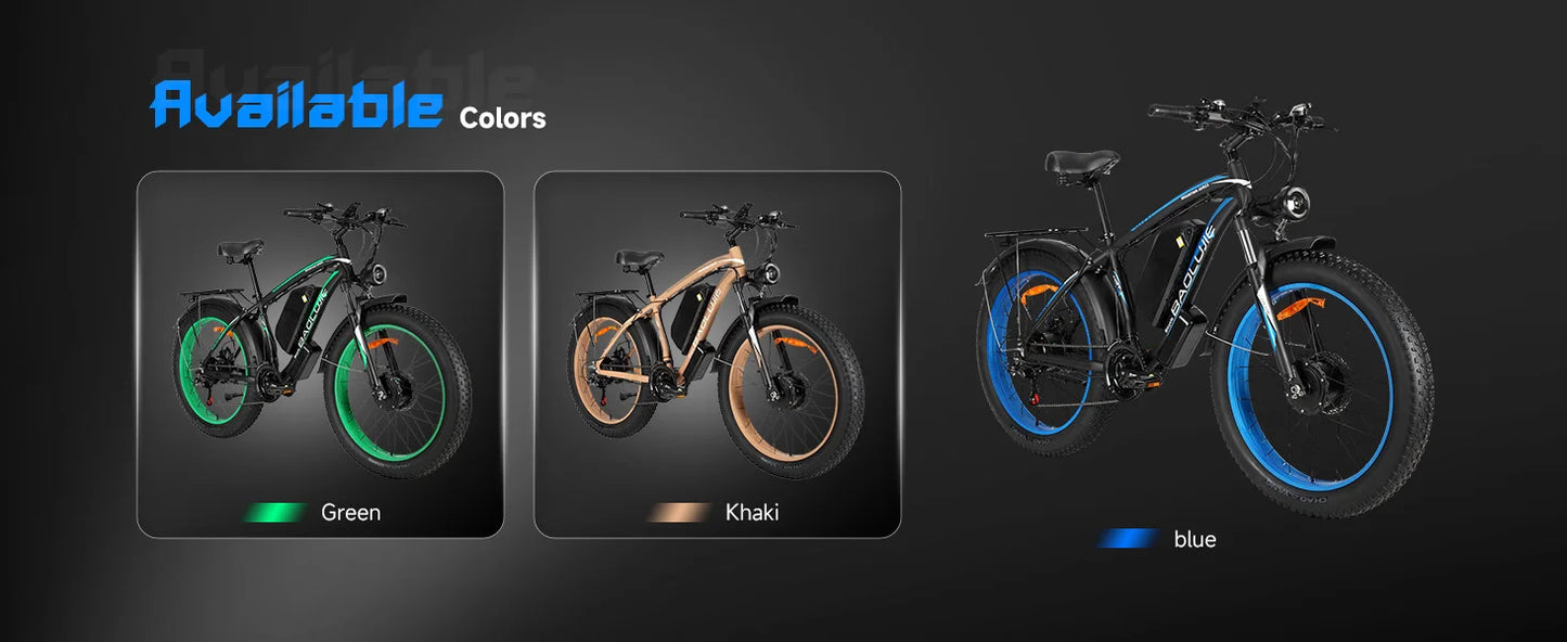 【1 Year Warranty】BAOLUJIE 2602 Electric Bike for Adults 3000W Dual-Motor Electric Bicycle  Hydraulic Brake 26"*4 Fat Tire E-bike