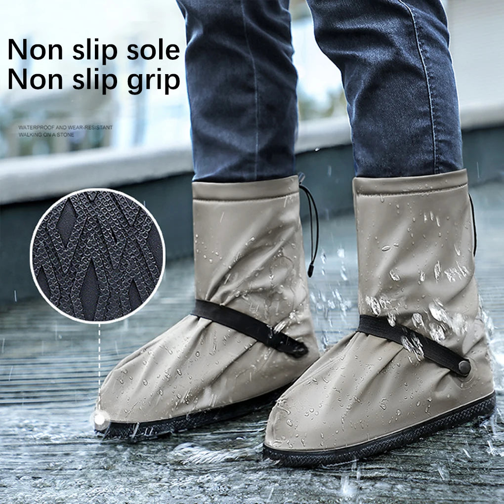 1 Pair Shoe Cover Waterproof Road Bicycles Mountain Bike Overshoes Shoes Protector Accessories for Men Coffee 3XL