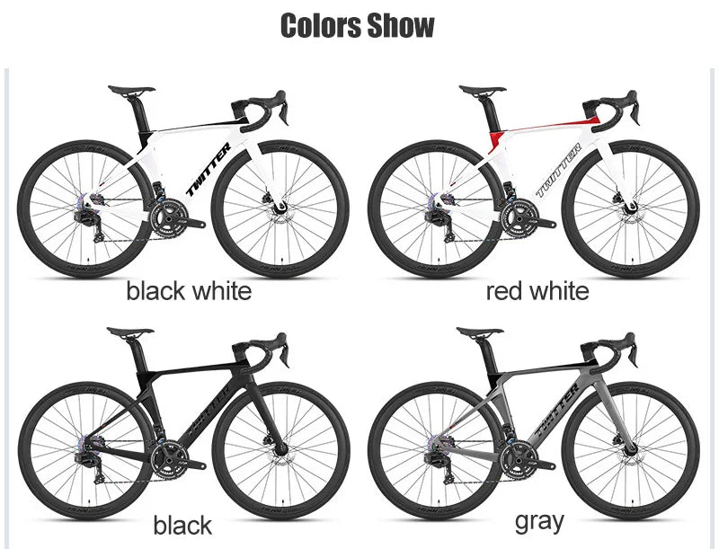 Twitter R5pro Electronic Shifting Carbon Road Bikes Wheeltop EDS 24S Wireless Adult Men's Racing Bicycle With Hydraulic Brake