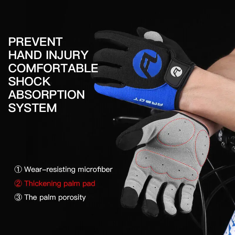 Cycling Gloves Full Finger BMX Mountain Bike Gloves with Touchscreen MTB Padded Anti-Slip Grips for Men Women