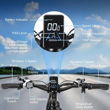 【1 Year Warranty】BAOLUJIE 2602 Electric Bike for Adults 3000W Dual-Motor Electric Bicycle  Hydraulic Brake 26"*4 Fat Tire E-bike