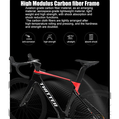 Twitter R5pro Electronic Shifting Carbon Road Bikes Wheeltop EDS 24S Wireless Adult Men's Racing Bicycle With Hydraulic Brake