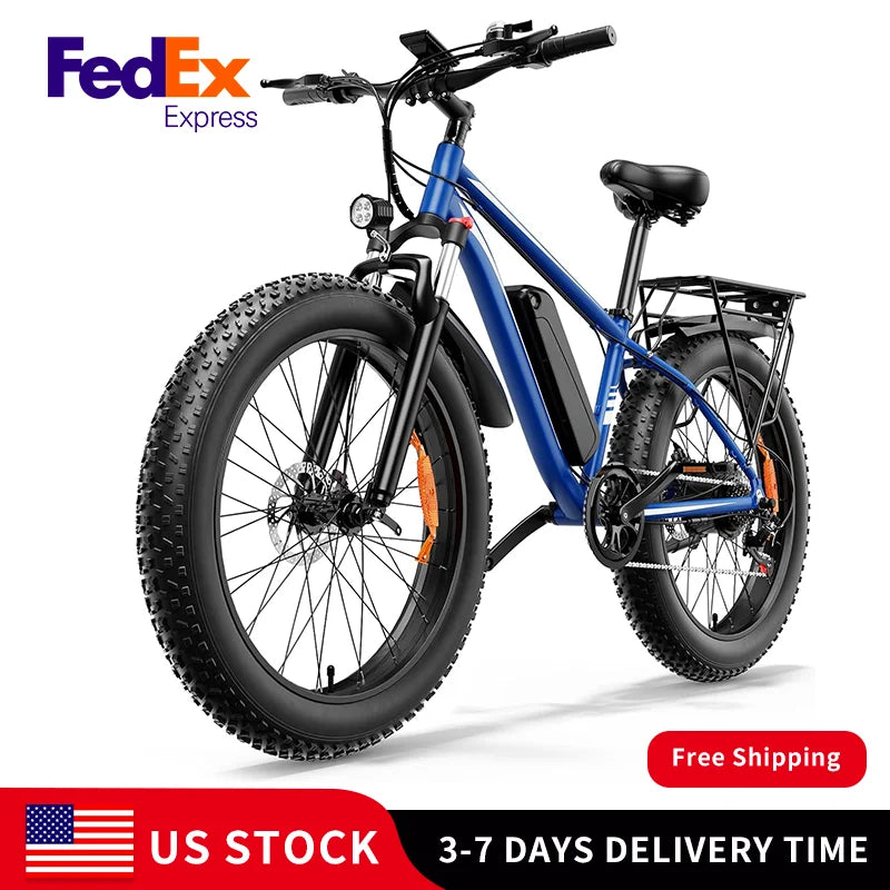 US Stock Fast Shipping E-Bike 1000W Motor 48V15AH Lithium Battery Off road TireE-bike for Men