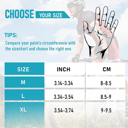 Cycling Gloves Full Finger BMX Mountain Bike Gloves with Touchscreen MTB Padded Anti-Slip Grips for Men Women