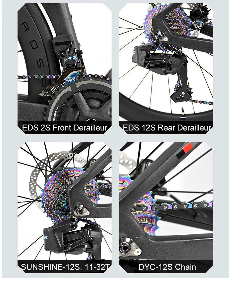 Twitter R5pro Electronic Shifting Carbon Road Bikes Wheeltop EDS 24S Wireless Adult Men's Racing Bicycle With Hydraulic Brake