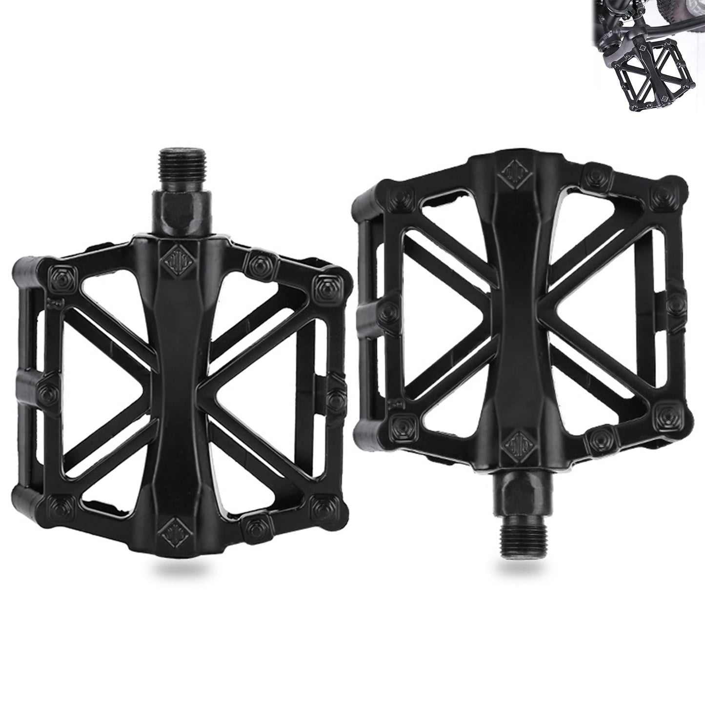 1 Pair Bicycle Pedal Professonal Part Aluminum Mountain Bike Pedals Double Ball Roller Foot Pedal Bicycle Platform accessories