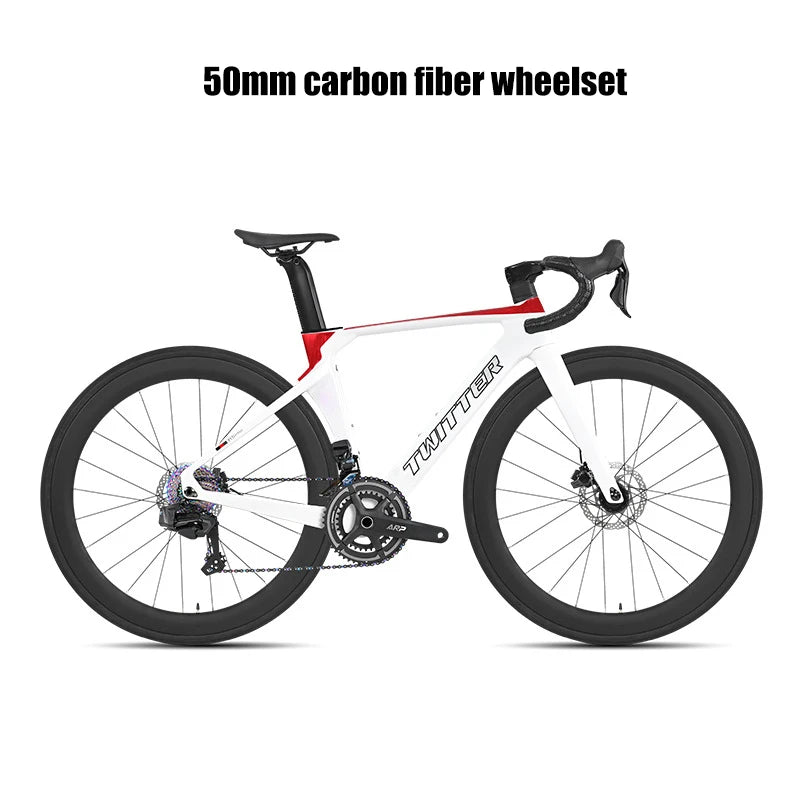 Twitter R5pro Electronic Shifting Carbon Road Bikes Wheeltop EDS 24S Wireless Adult Men's Racing Bicycle With Hydraulic Brake