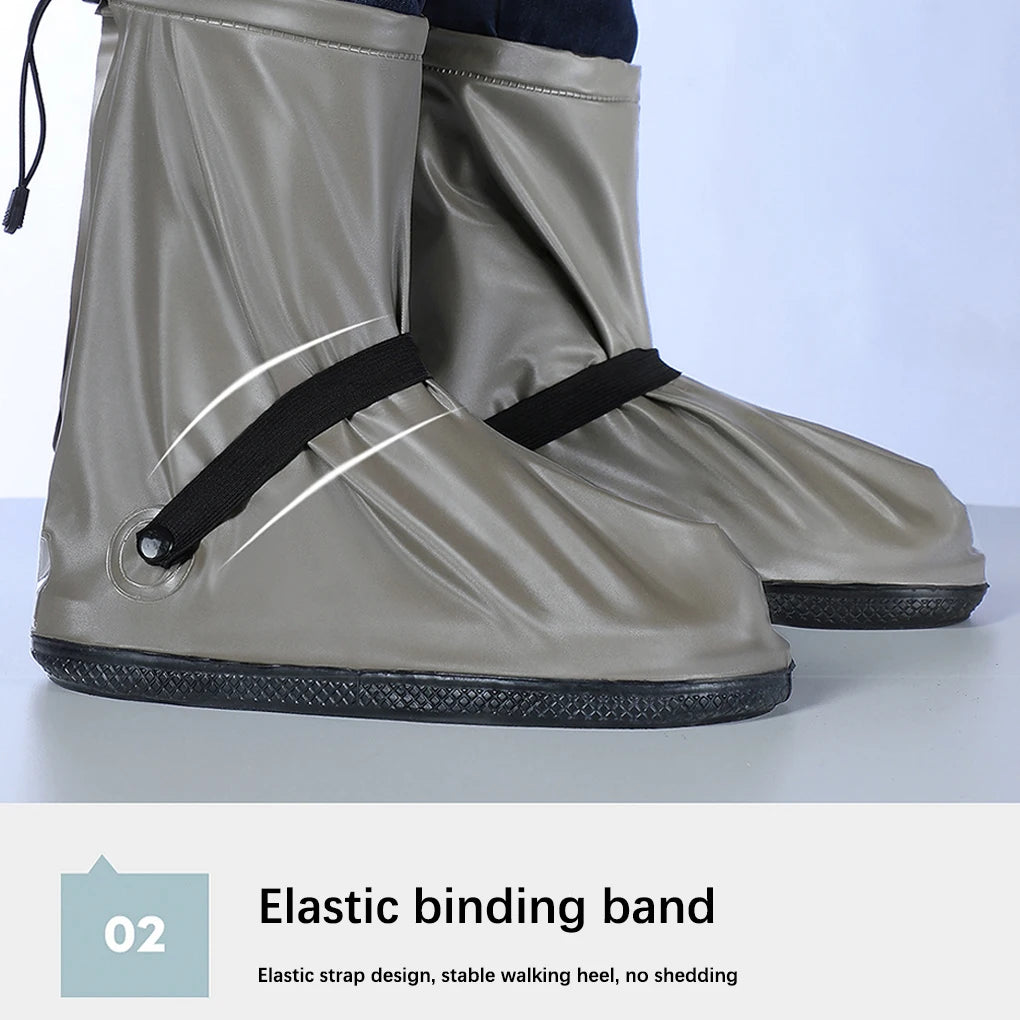 1 Pair Shoe Cover Waterproof Road Bicycles Mountain Bike Overshoes Shoes Protector Accessories for Men Coffee 3XL